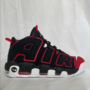Nike Air More Uptempo Black and Red Shoes